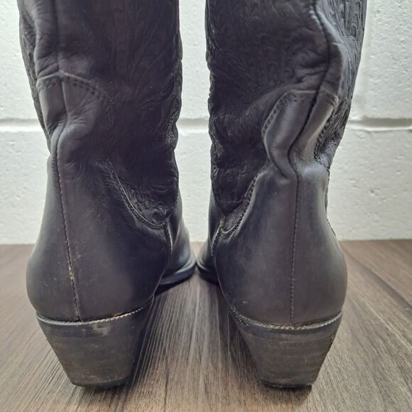 Bandolino Cowboy Boots Women's Black Leather Western Boots Size 8.5 - Picture 6 of 11